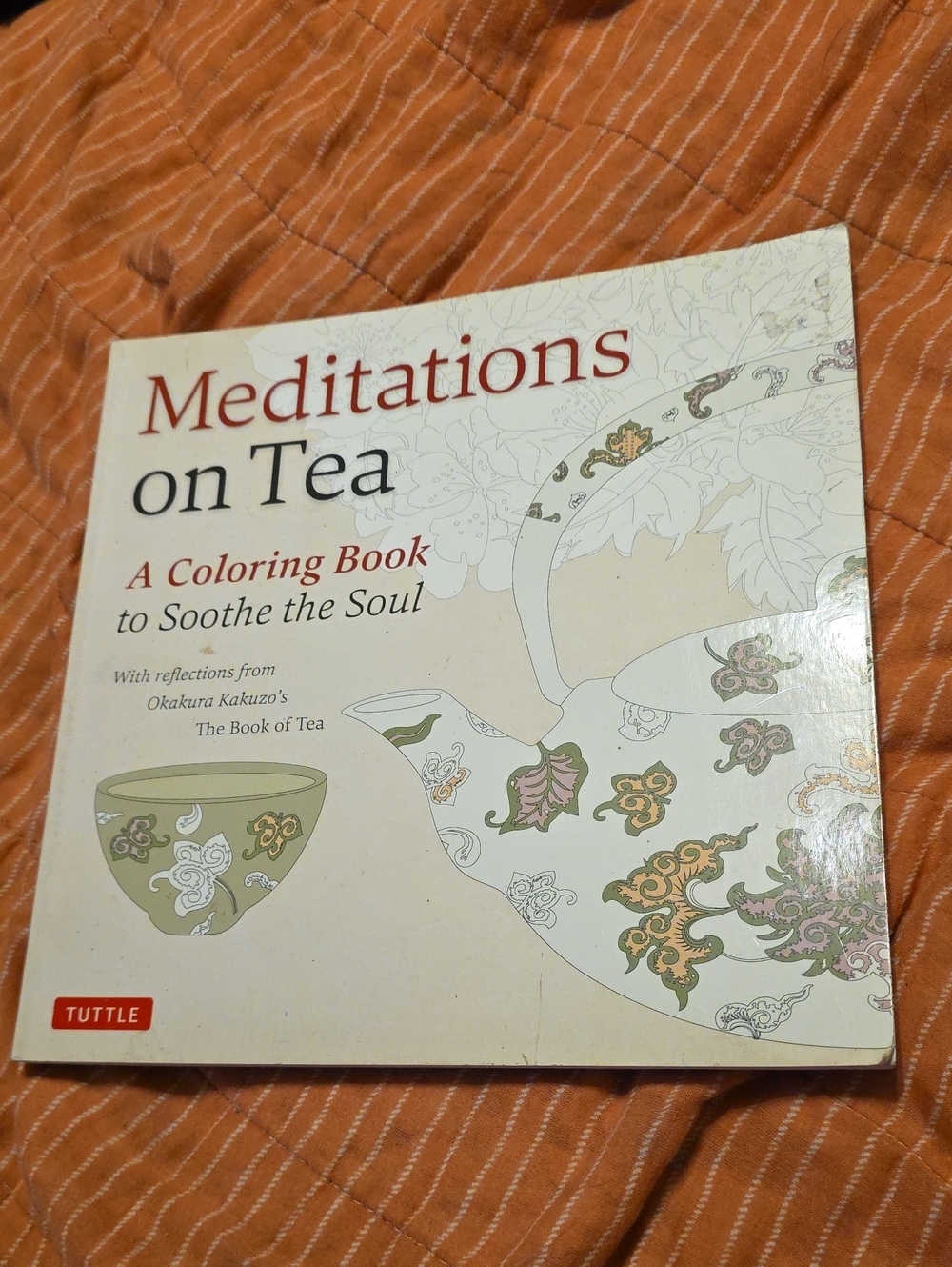 Meditations on Tea Coloring Book - Cream and Green -